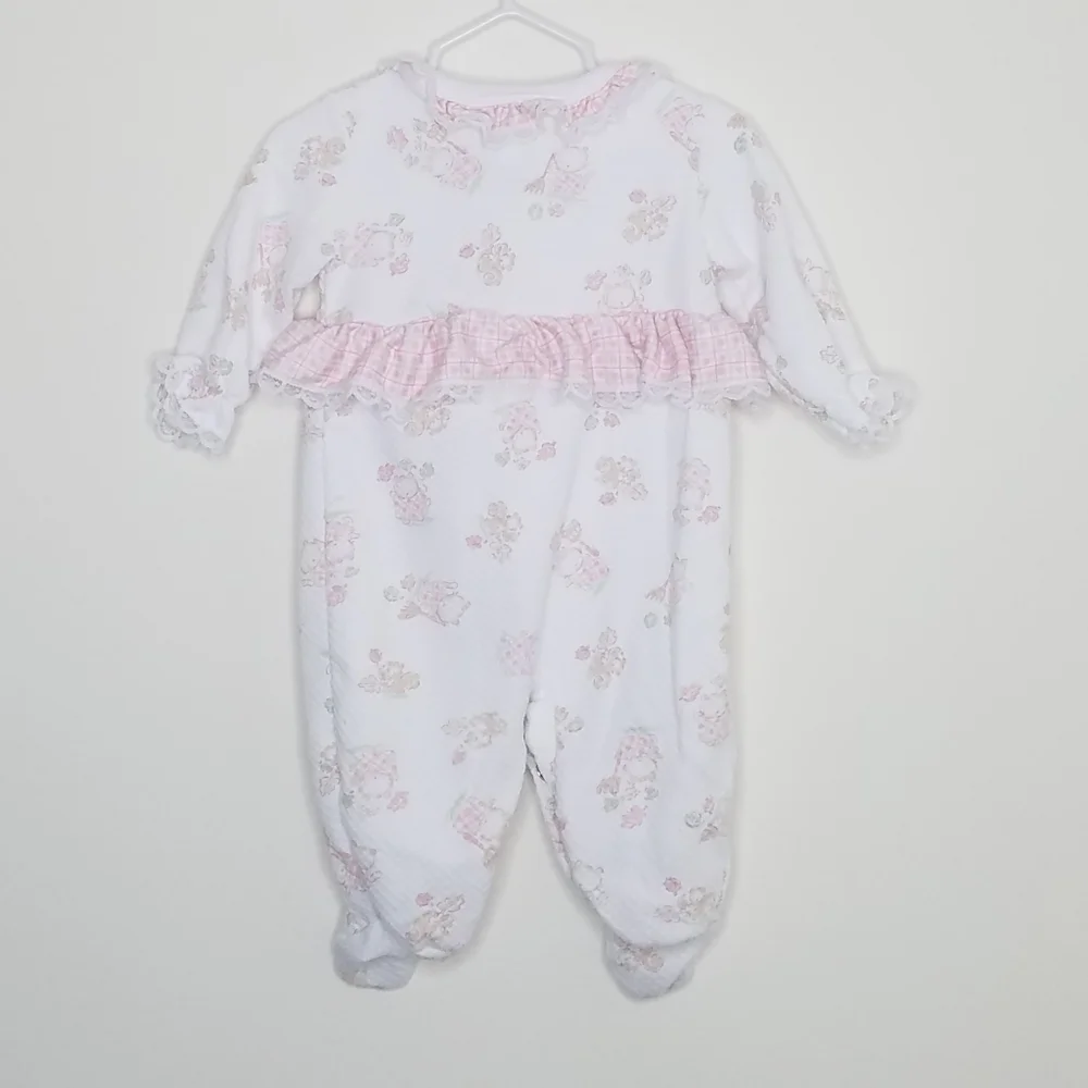 Vintage Babygro Kitten Leaves Lace Sleeper 6-9m